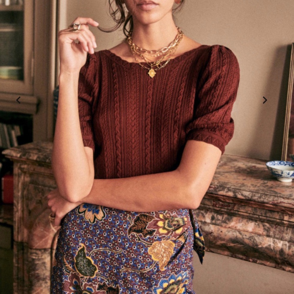 NWT Sezane Clothide Jumper Mahogany